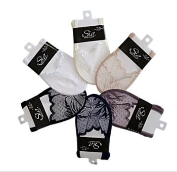 Дамски памучни терлици с дантела